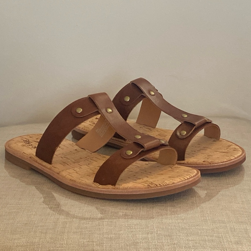 Kork-Ease Women’s Basel T- Strap Leather Sandals | Brown